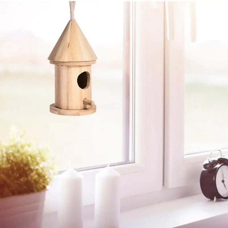 Handmade Wooden Mini Bird Cage - Outdoor Hanging Birdhouse for Garden, Yard & Patio - Perfect for Attracting Wild Birds & Decorating Outdoor Spaces