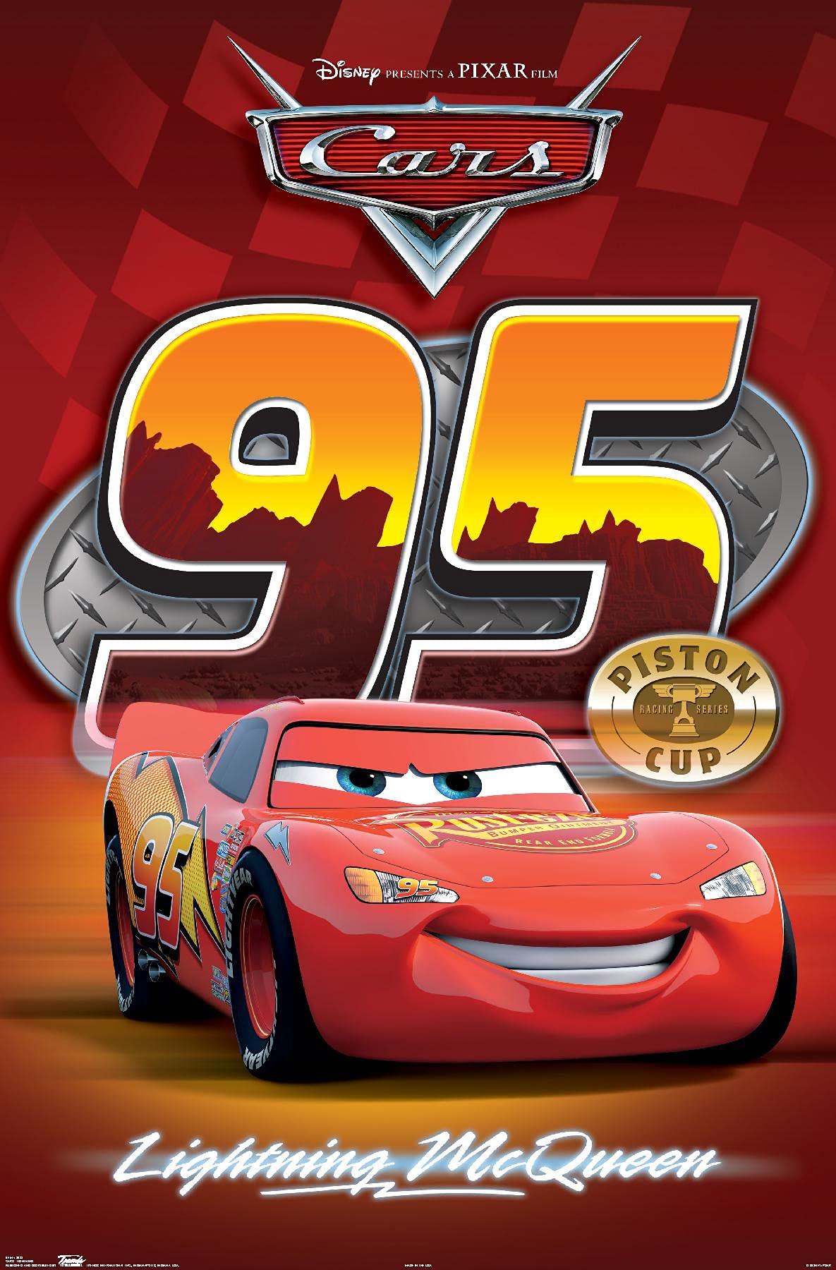 Disney Pixar Cars Lightning McQueen Wall Poster - 14.725