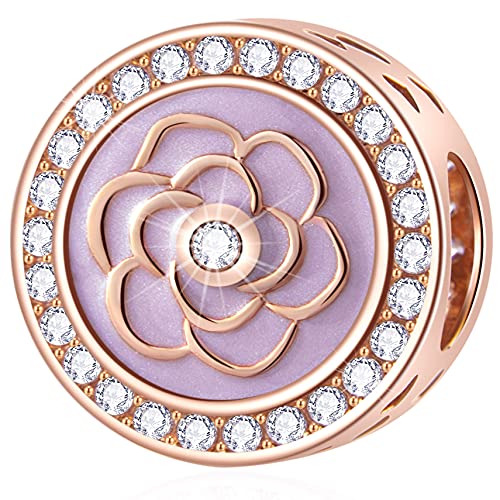 Pink Rose Flower Charms