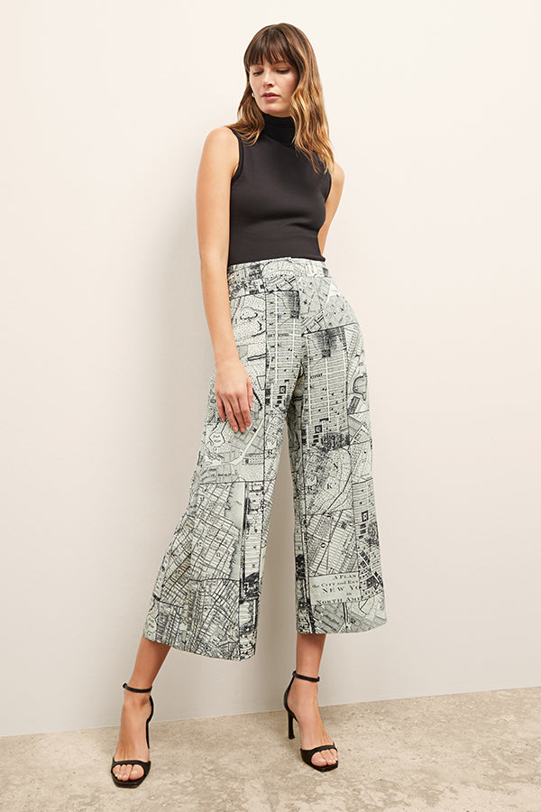 Zhou Culotte Washable Silk Pants - Borough Print Floral Design, Comfortable & Breathable for Women | Perfect for Office, Travel & Casual Wear
