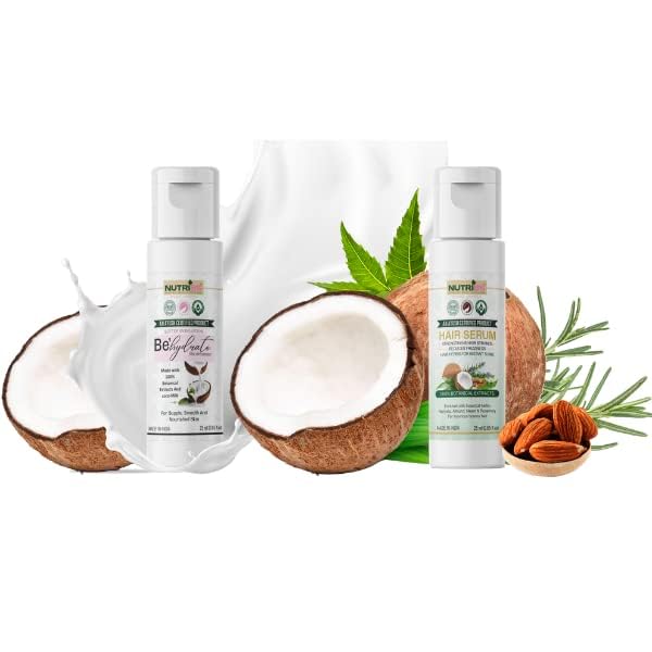 Nutribs Body Lotion & Hair Serum Combo - 50ml | Hydrating Moisturizer for Dry Skin & Nourishing Hair Treatment | Perfect for Daily Skincare & Hair Care Routine