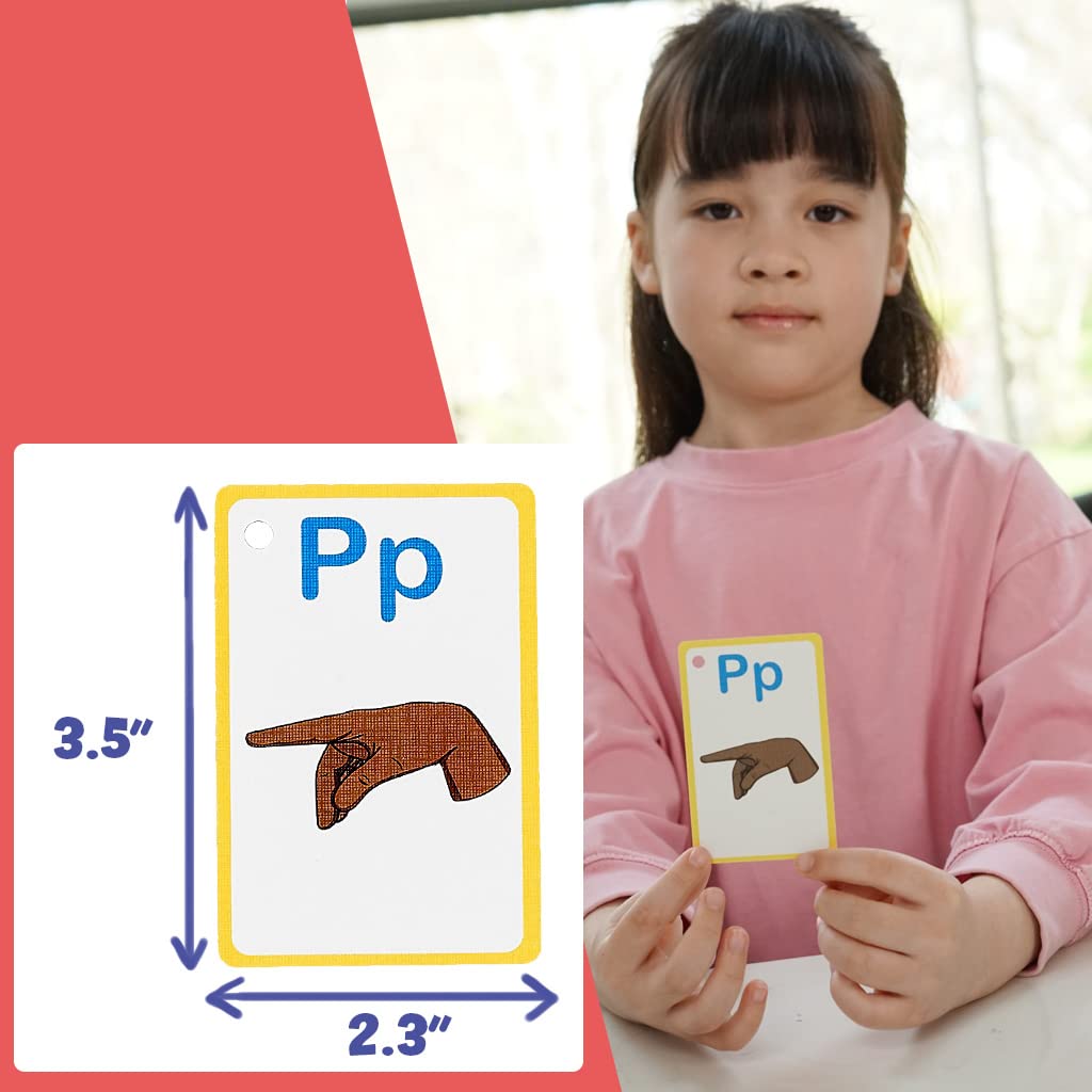 ASL Alphabet Flash Cards for Toddlers - 26 American Sign Language Learning Cards, First Alphabet Flashcards Set for Kids | Perfect for Early Childhood Education & Homeschooling