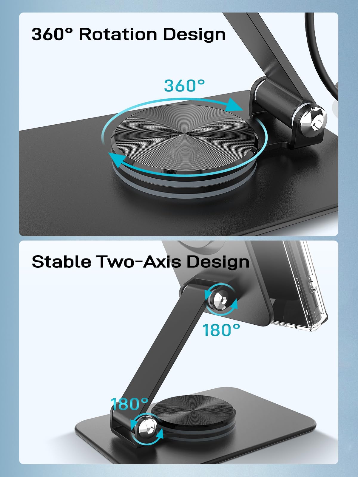 15W MagSafe Charger Stand with 360° Rotation - Foldable Wireless Charger for iPhone 16 Pro Max & Samsung Galaxy S25 Ultra | Travel-Friendly Magnetic Charging Station with Metal Ring | Perfect for Home, Office & Car Use