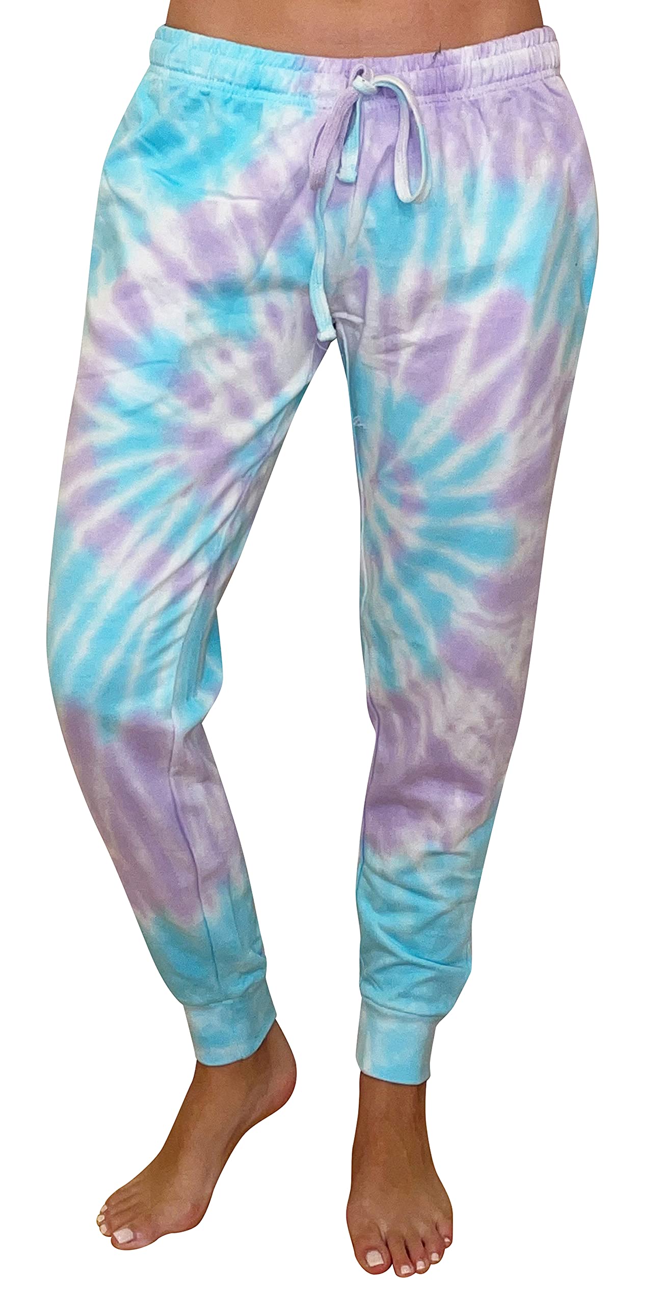 Just Love Loop Terry Tie Dye Jogger Pants for Women - Soft Comfortable Lounge Pants for Yoga, Running, Travel & Home Wear