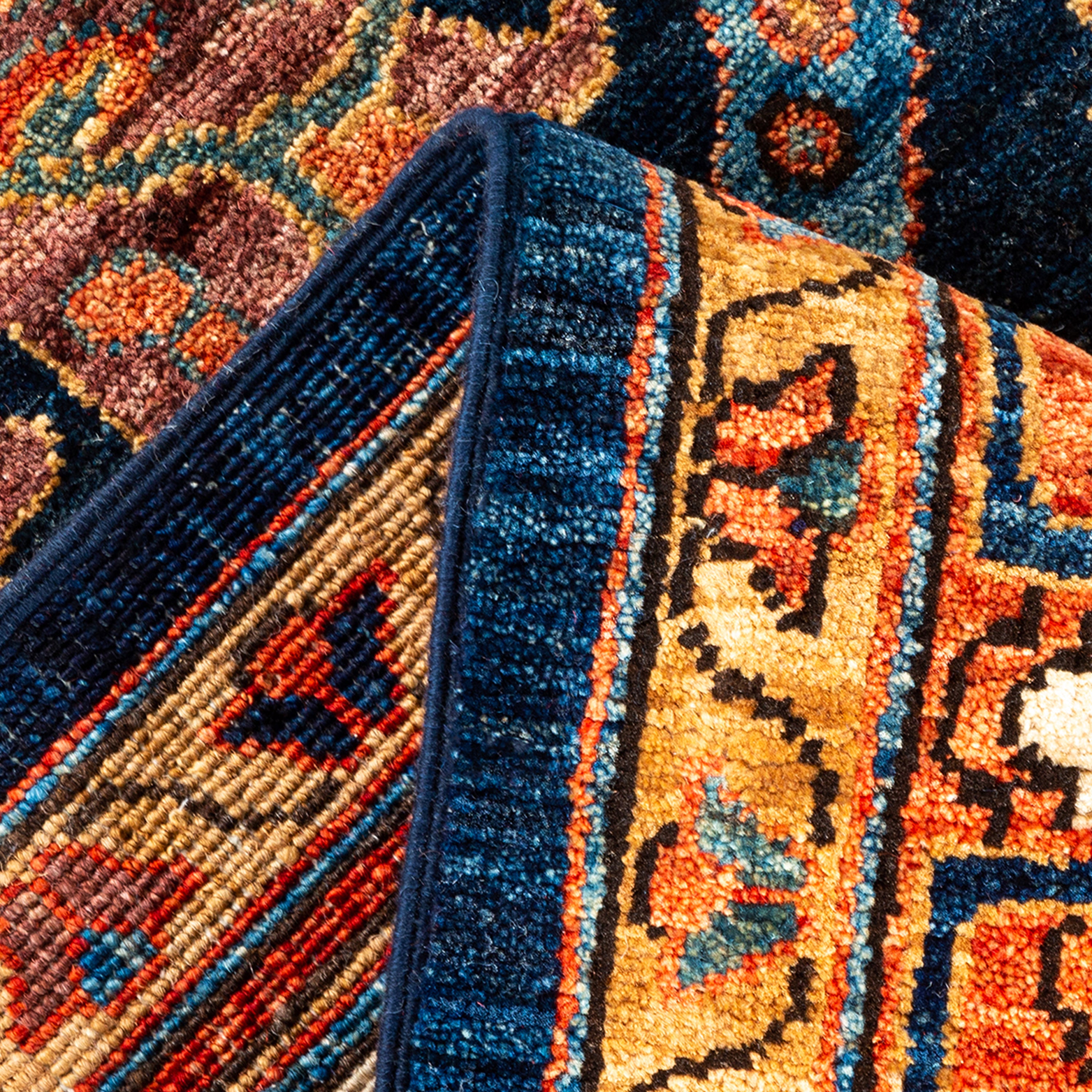 Blue & Red Traditional Serapi Wool Rug 6' x 9'9 - Authentic Persian Style Handmade Area Rug for Living Room, Bedroom & Home Decor
