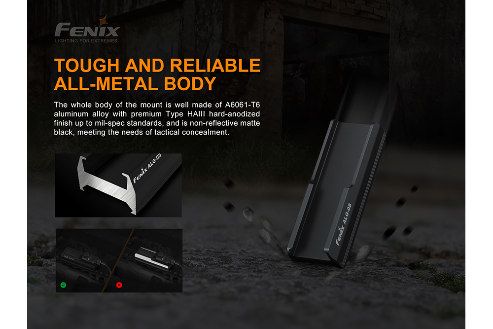 Fenix ALG-05 Tactical Remote Pressure Switch Mount for Flashlights & Weapon Lights - Perfect for Hunting, Tactical Gear & Outdoor Adventures