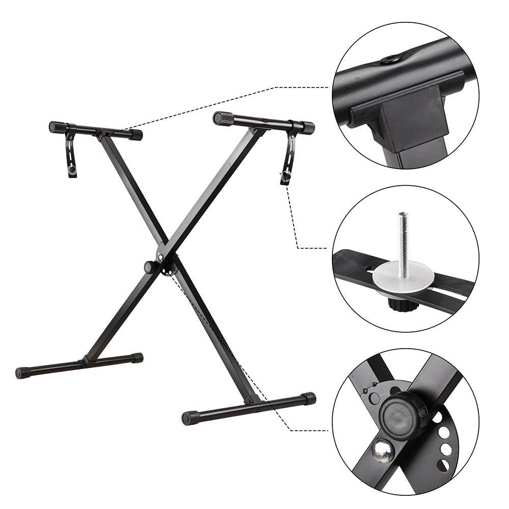 Adjustable X-Style Keyboard Stand for Piano & Synthesizer - Portable & Sturdy Music Stand for Home, Studio & Live Performances