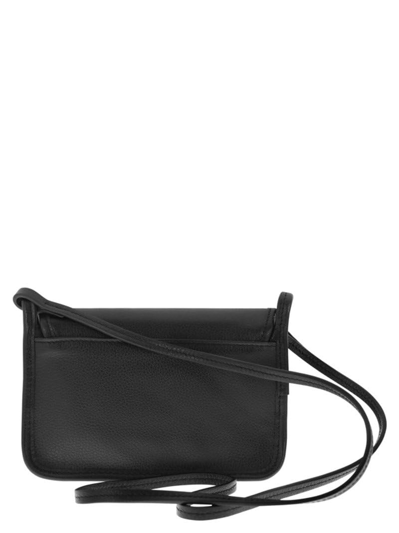 Longchamp Le Foulonne Genuine Leather Crossbody Bag for Women - Stylish Black Shoulder Purse | Perfect for Work, Travel & Everyday Use