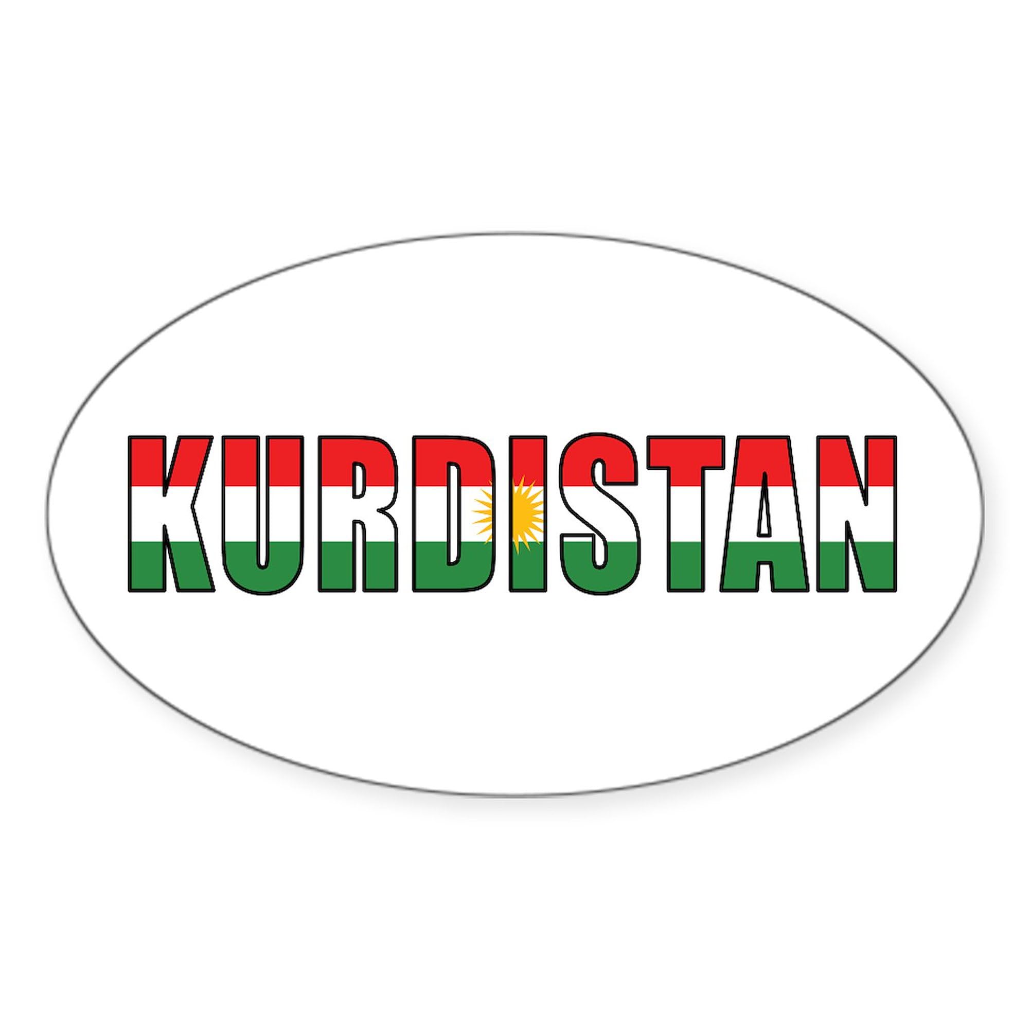 Kurdistan Oval Car Bumper Sticker - Patriotic Decal for Vehicles