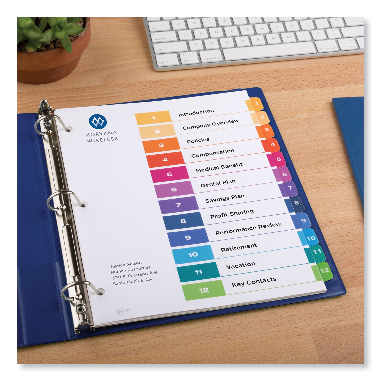 Avery Customizable TOC Ready Index Multicolor Tab Dividers - 12 Tabs (1-12), 11
