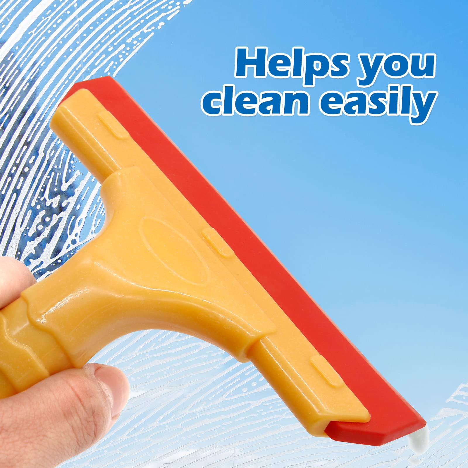 Blade Squeegee - 1 Pack Yellow Shower Glass Squeegee for Car Windshield, Bathroom Mirror & Glass Door - Window Tint Squeegee Tool for Home Cleaning, Auto Detailing & Glass Maintenance