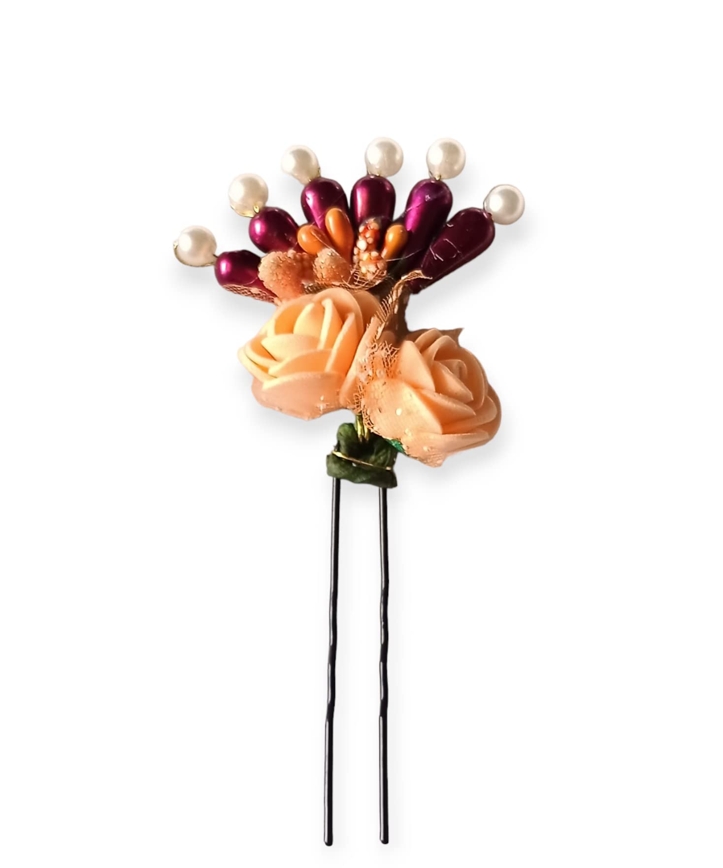 Pearl Patti Bridal Jewelry Pins - 8 Piece Set (Orange) for Wedding Hair Accessories, Bridal Party, and Special Occasions