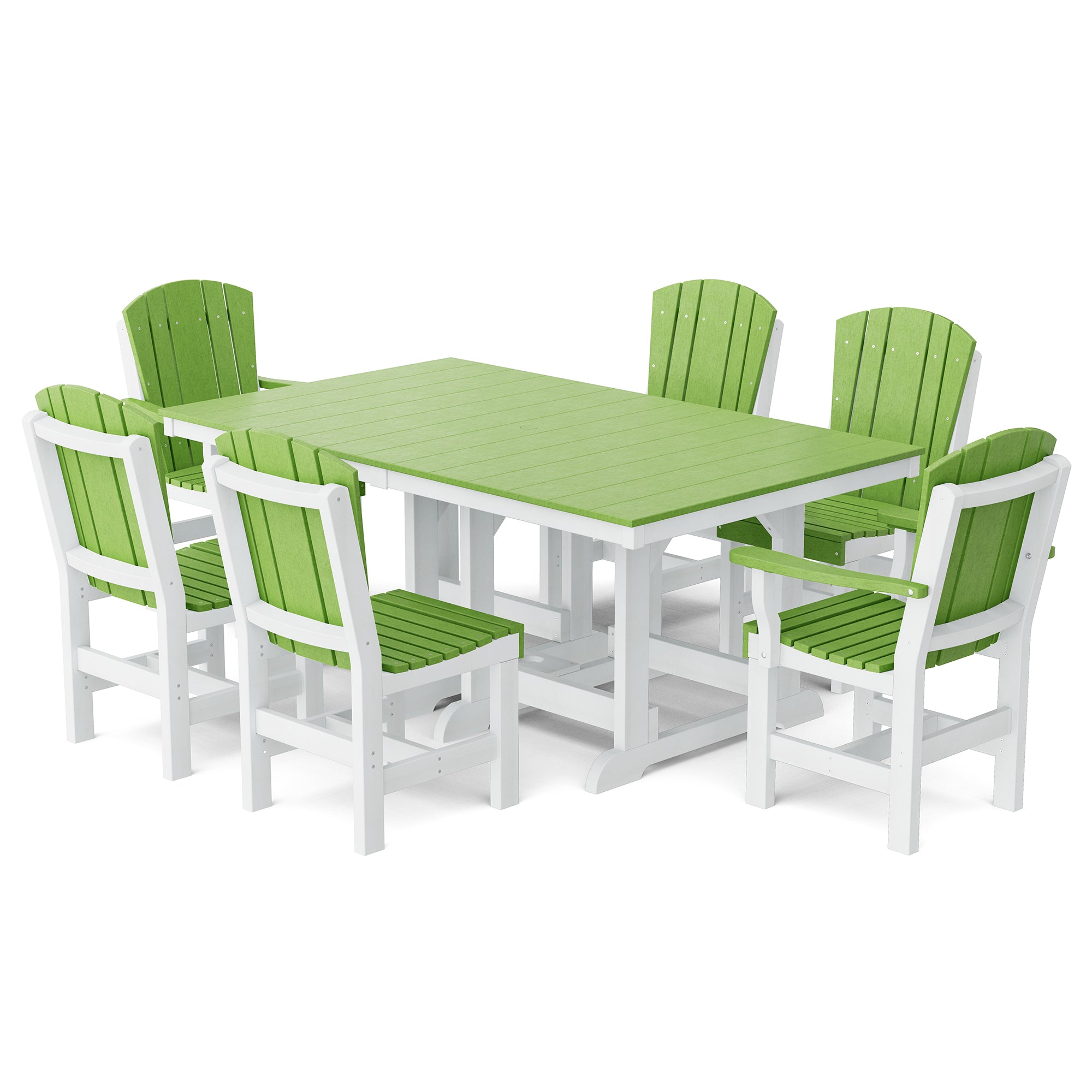 Heritage 7-Piece 44x72 Inch Dining Table Set with Chairs - Perfect for Family Gatherings, Dinner Parties & Outdoor Entertaining
