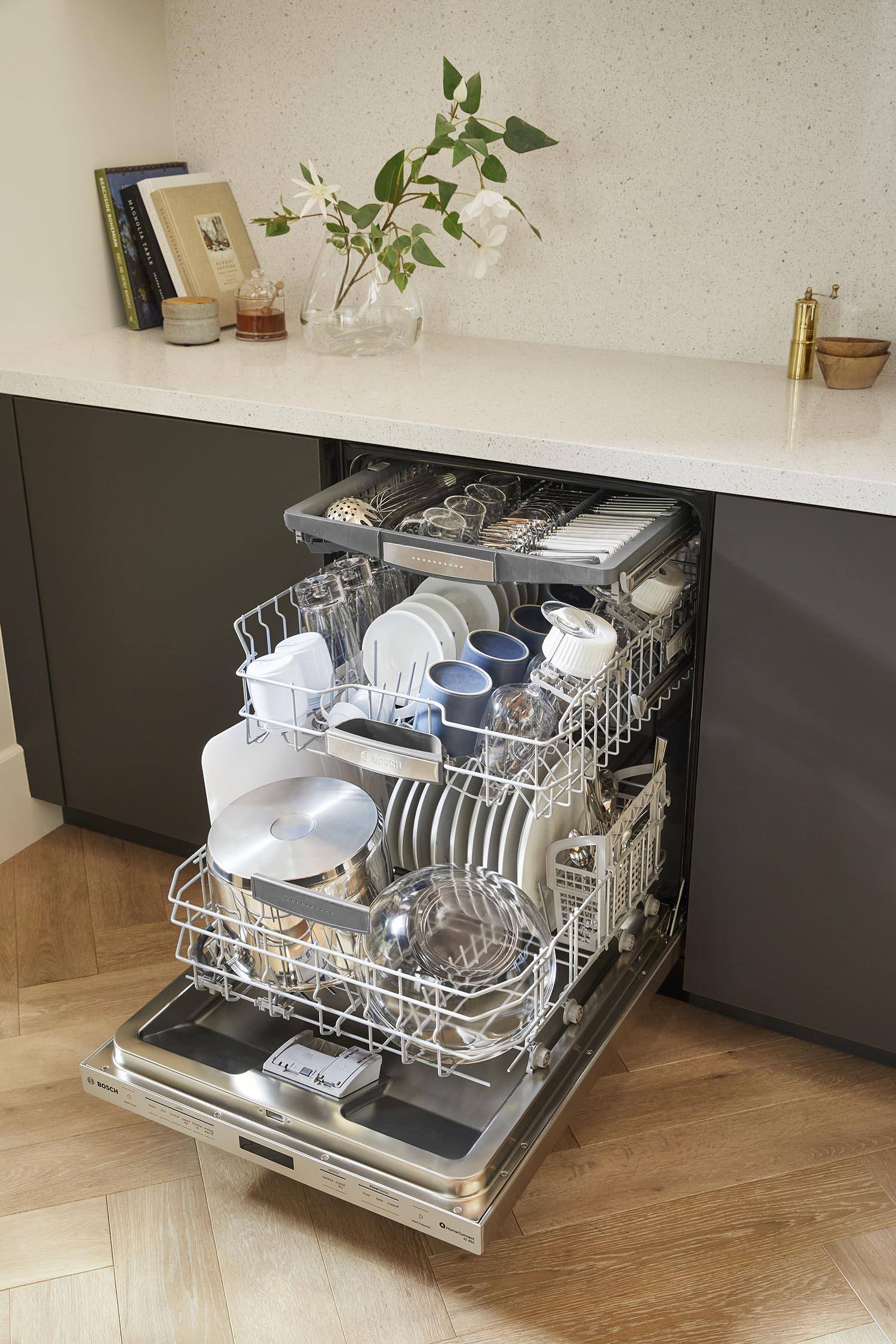 Bosch 800 Series 24 Inch Built-In Smart Dishwasher with Home Connect, Third Rack & CrystalDry - SHP78CM5N - Energy Star Certified for Large Families & Entertaining