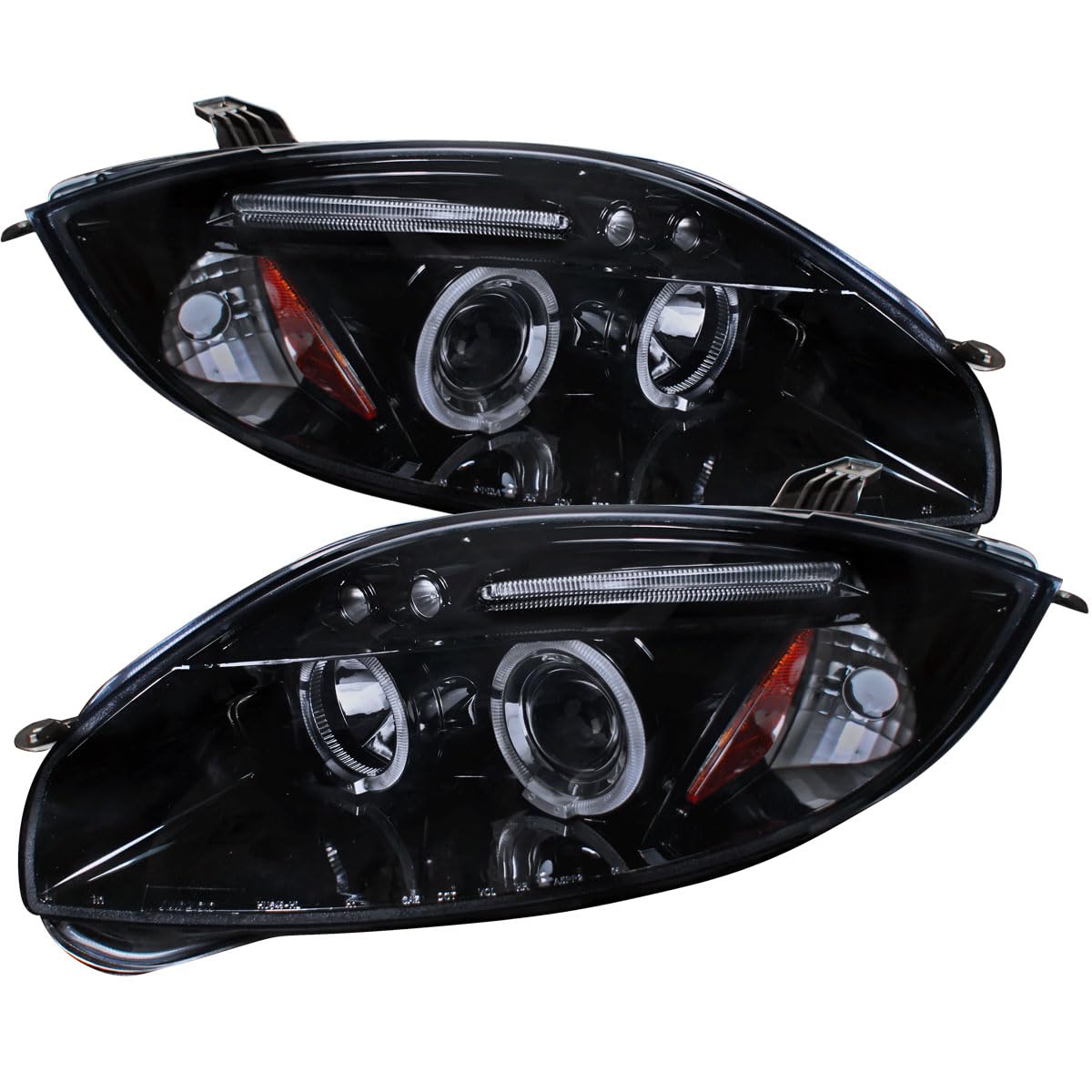 Mitsubishi Eclipse 2006-2012 LED Projector Headlights - Glossy Piano Black with Tinted Lens | High-Performance Lighting for Night Driving & Custom Car Upgrades