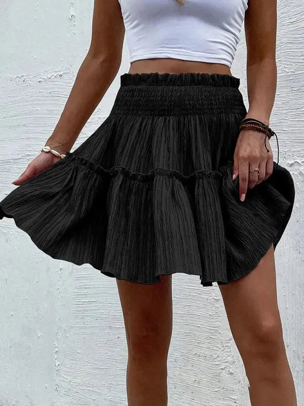 Women's Casual Plain Cake Short Skirt - Flowy Mini Skirt for Summer, Party, and Daily Wear | Comfortable & Stylish A-Line Skirt for Women and Teens