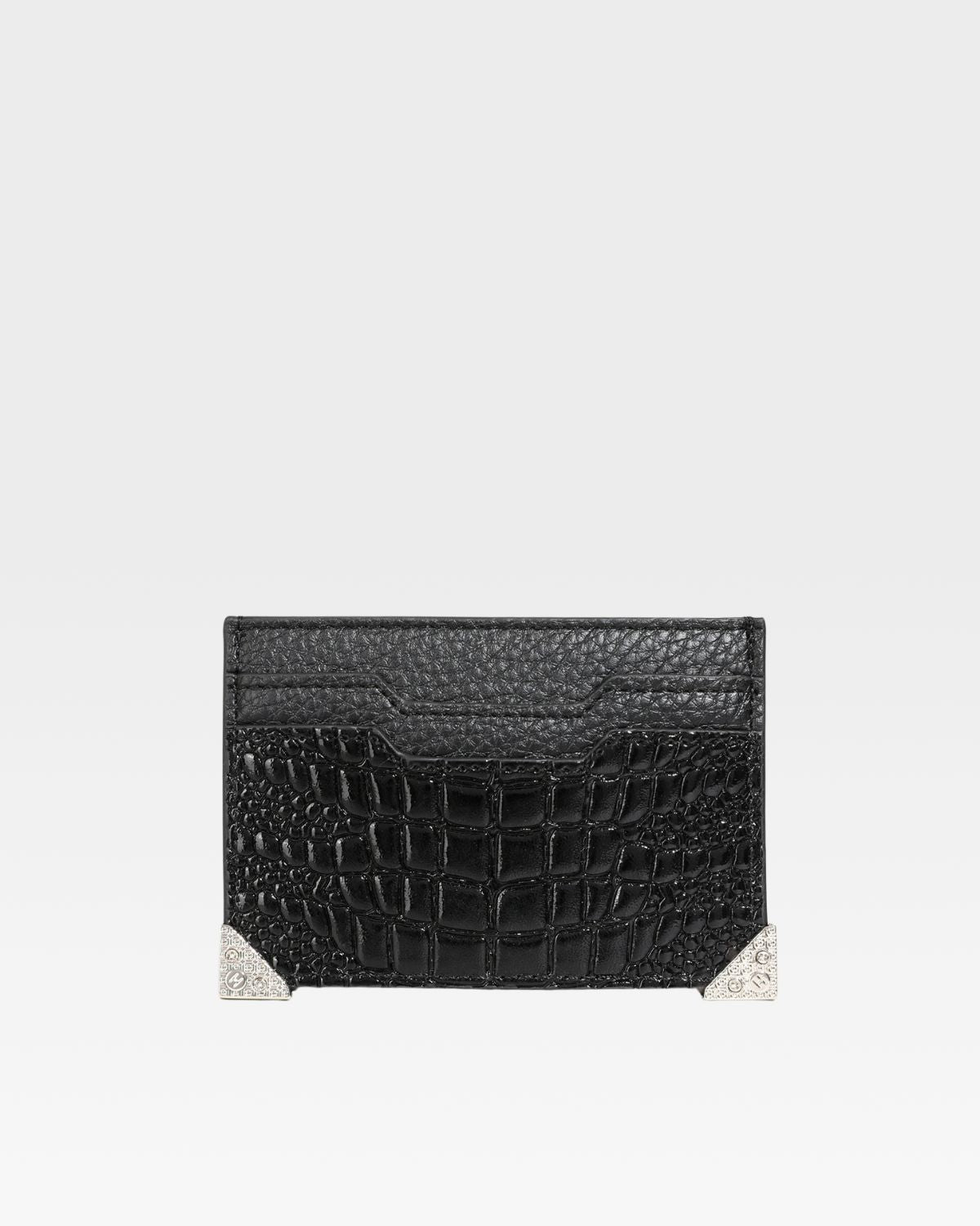 Black Croc Card Holder Wallet - Slim RFID Blocking Credit Card Case for Men & Women - Perfect for Travel, Shopping & Everyday Use