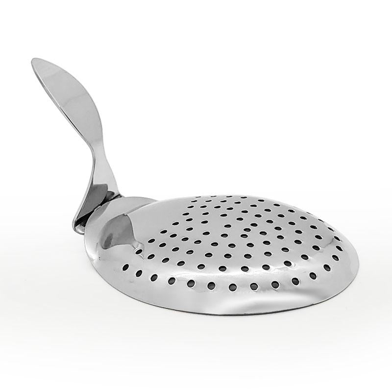 BarConic® Stainless Steel Julep Strainer with Curved Handle - Perfect for Cocktail Making, Mint Juleps, and Home Bar Mixing
