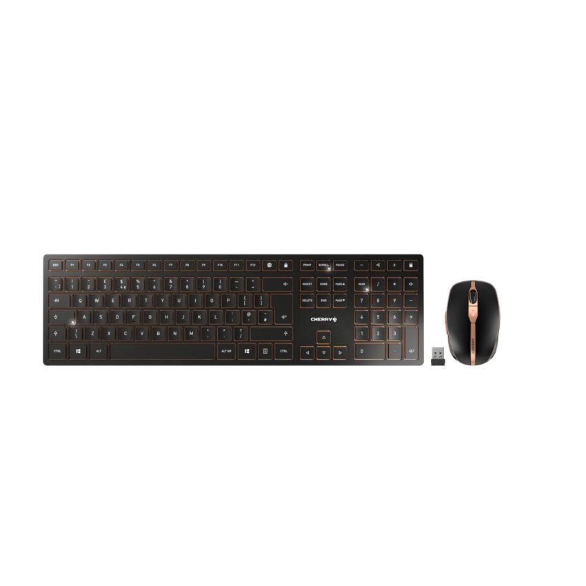 CHERRY DW 9100 SLIM Wireless Keyboard and Mouse Combo - Ultra Thin Design for Office, Home & Gaming - Ergonomic Wireless Keyboard and Mouse Set for PC, Laptop, Mac - Fast Typing & Smooth Cursor Control
