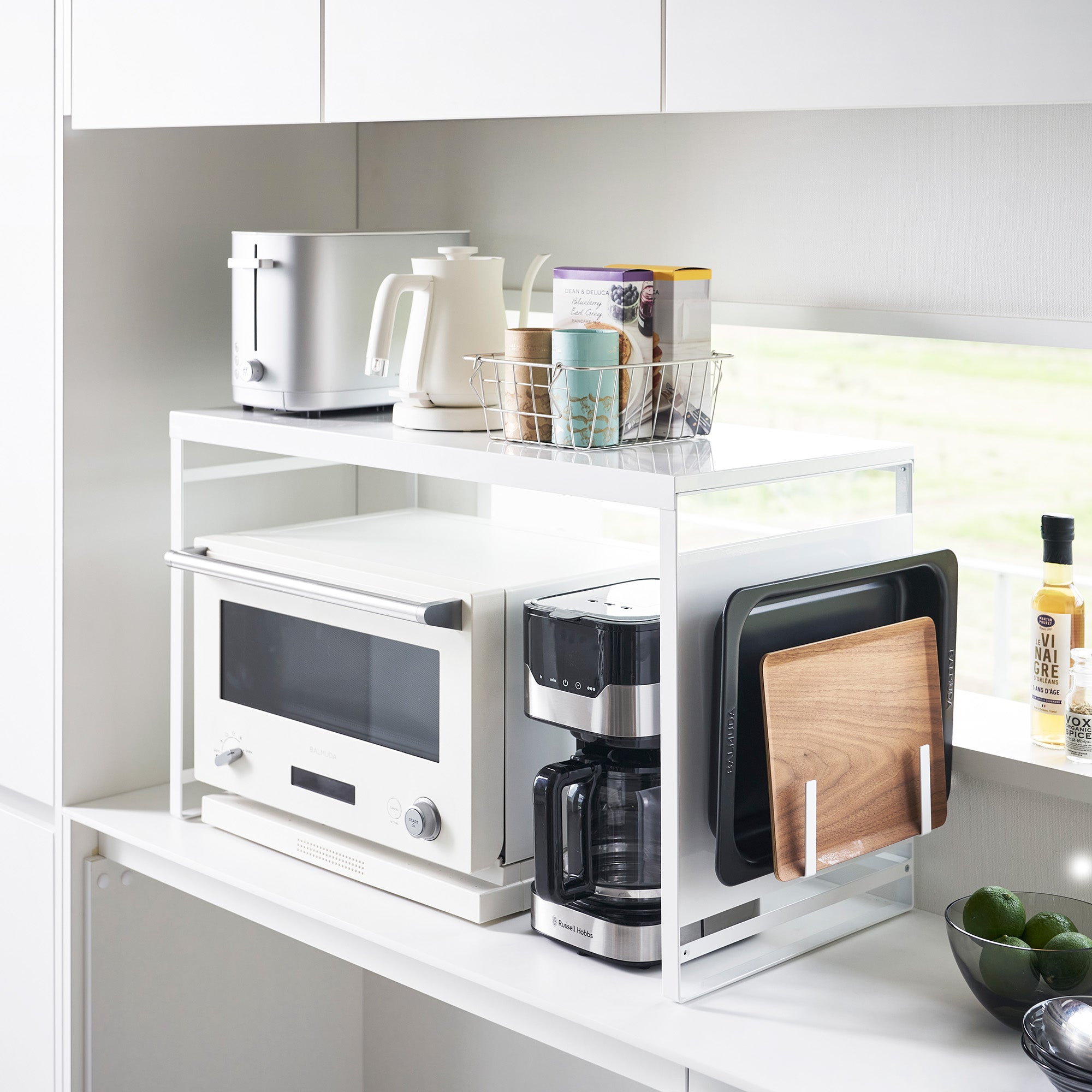 Stainless Steel Kitchen Appliance Organizer Rack - Space Saving Storage for Blenders, Mixers & Small Appliances - Perfect for Countertop, Pantry or Cabinet Organization