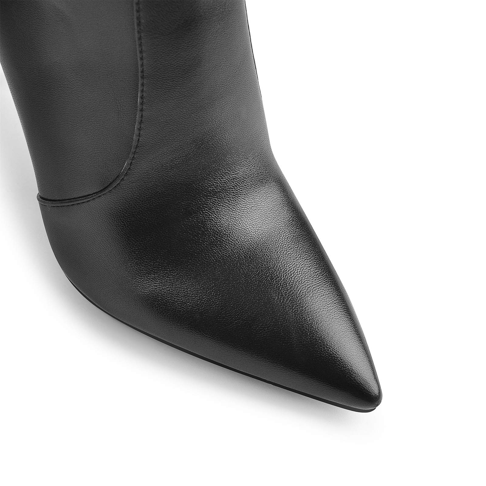 Only Maker Women's Knee High Boots with Zippers - Stiletto Heel Pointed Toe Sexy Booties for Party, Night Out & Fashion