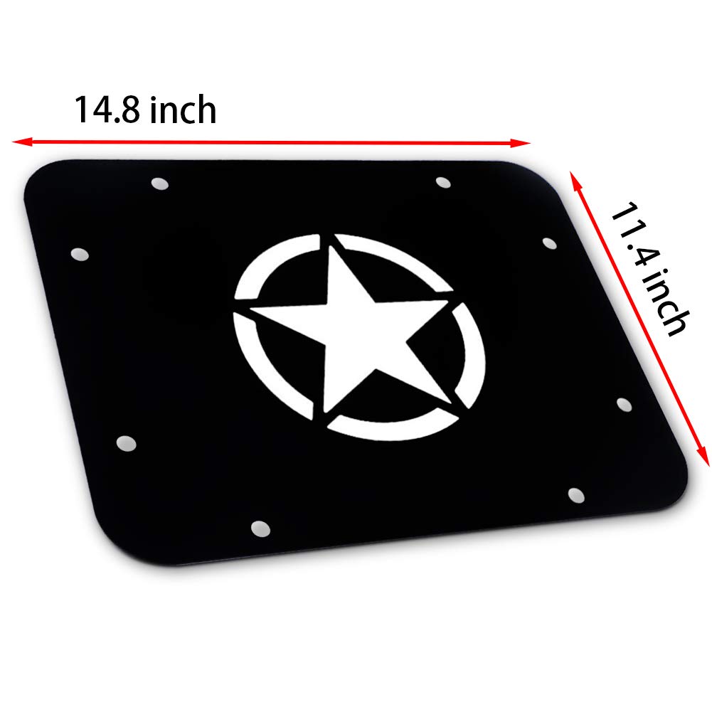 Jeep Wrangler JK Sahara Rubicon Delete Plate Tailgate Vent Cover & Spare Tire Plate (2007-2017) - Durable Off-Road Accessory for Enhanced Rear Protection & Custom Look