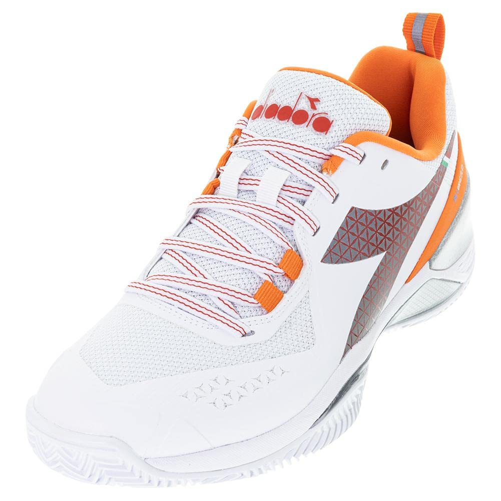Diadora Women's Blushield Torneo Geometric Clay Tennis Shoes - White | Lightweight & Durable for Clay Courts | Perfect for Tennis Matches & Casual Wear