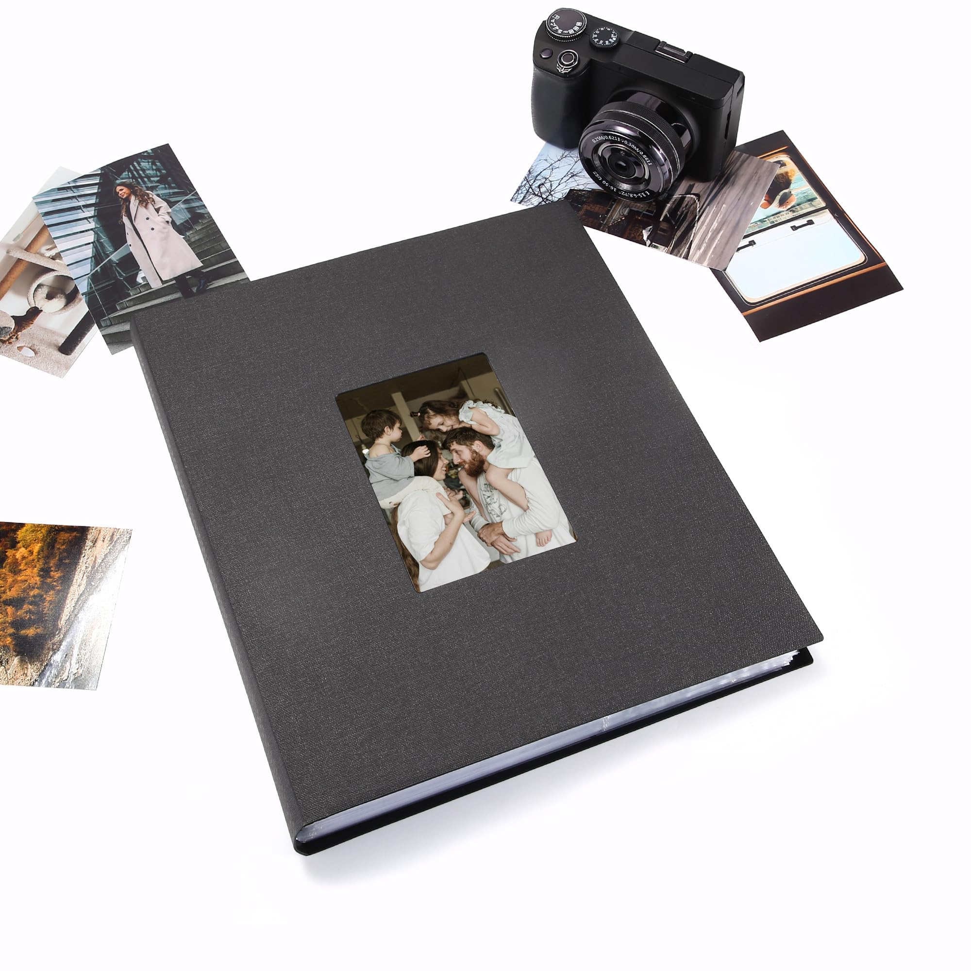 4x6 Photo Album with 500 Pockets - Large Capacity Picture Book for Wedding, Anniversary & Baby Photos | Front Window Design | Family Travel Memory Scrapbook (Black) - Perfect for Home Decor, Gift Giving & Photo Organization