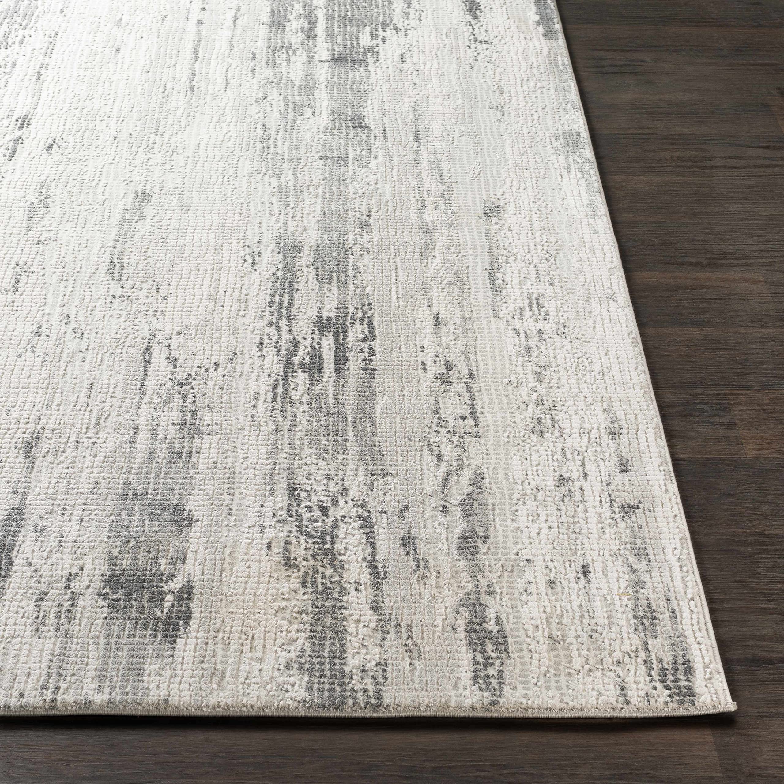 Premium Hauteloom Oklaunion Modern Area Rug - 12' x 15' Gray Charcoal LightGray - Perfect for Living Room & Bedroom Decor - Soft Comfort for Family Gatherings & Relaxation