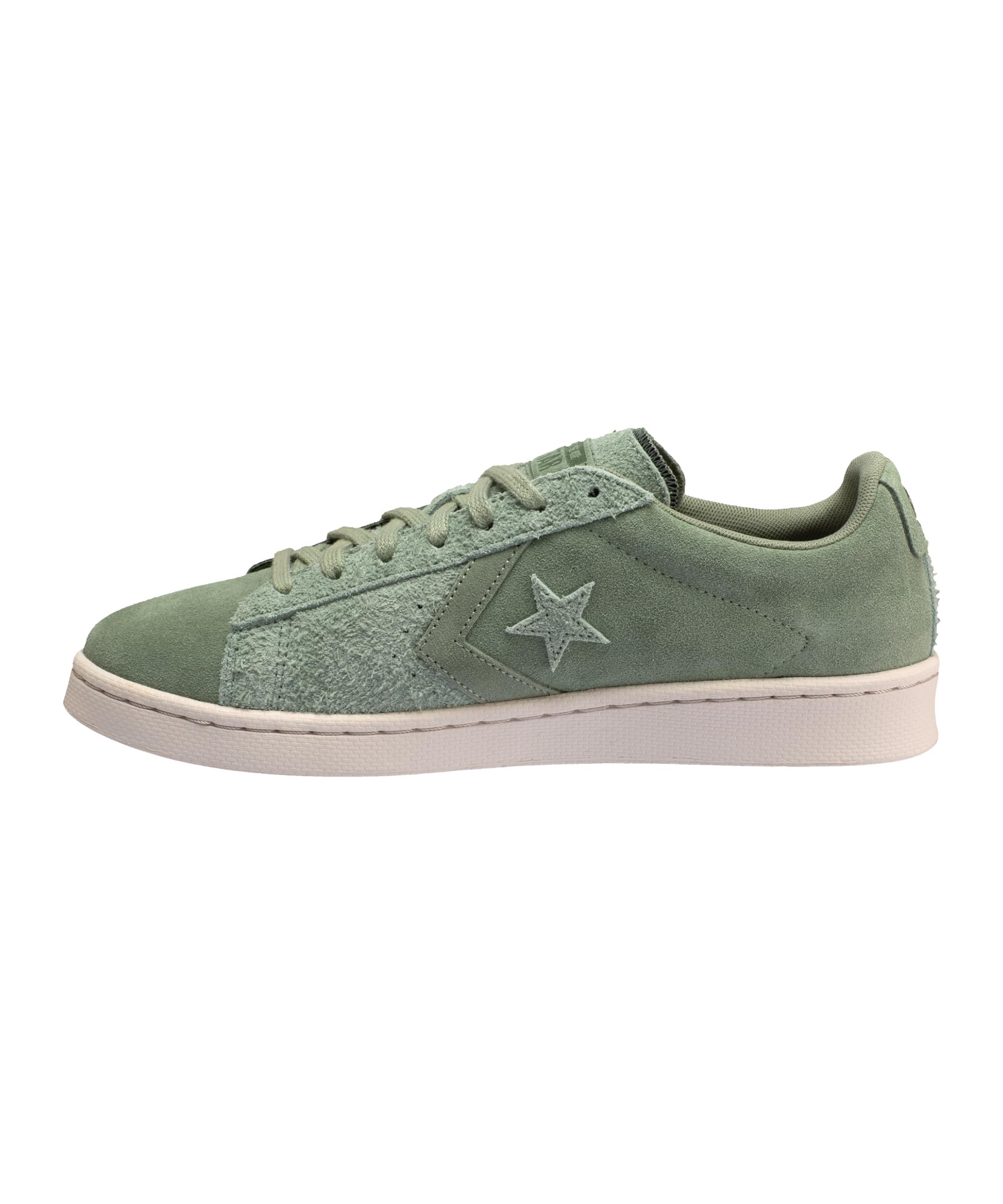 Converse Unisex Pro Leather Ox Sneakers - Lily Pad/Pale Putty - Size 9.5 - Classic Basketball Shoes for Men & Women - Perfect for Casual Wear, Street Style & Sports