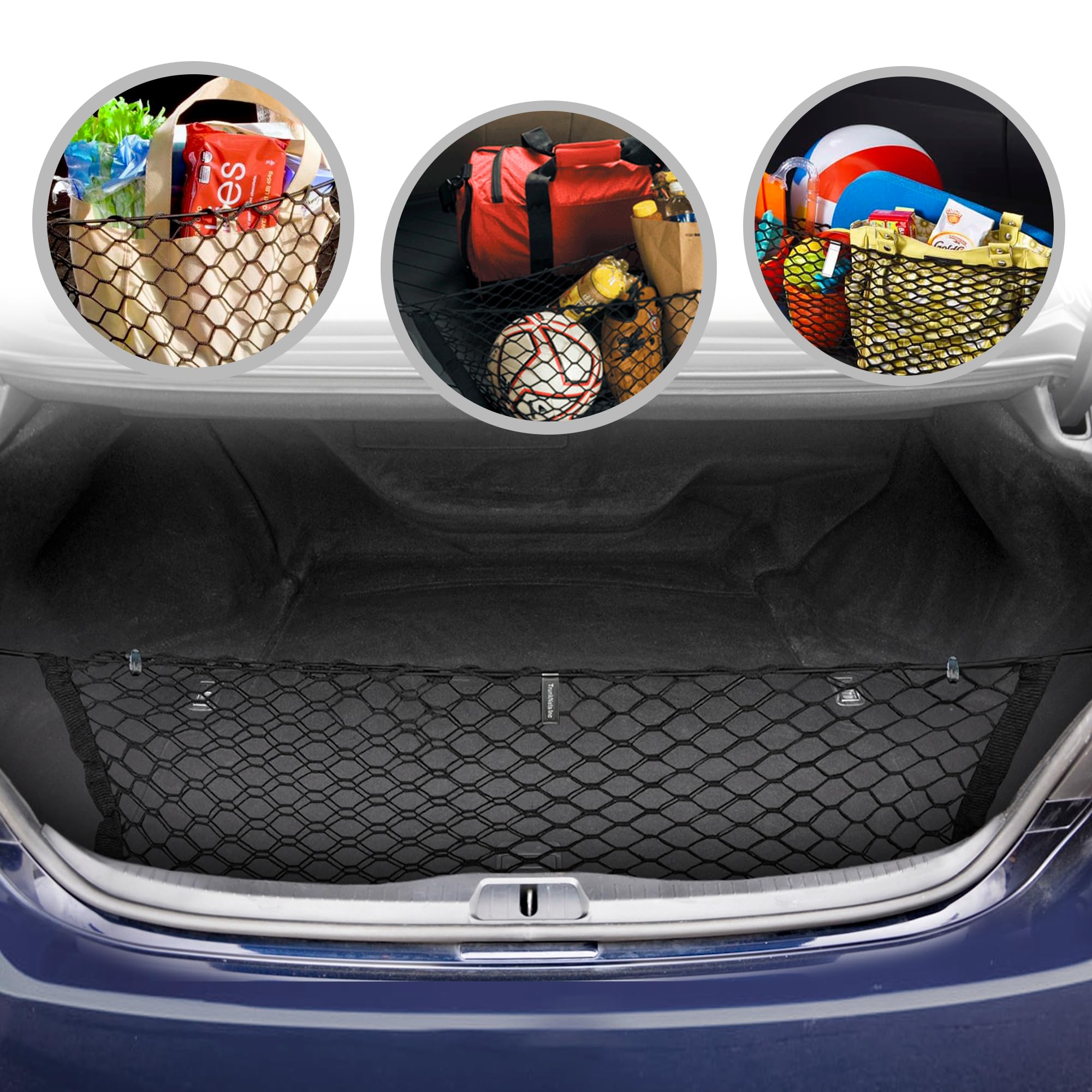 Premium Envelope Style Trunk Mesh Cargo Net for Lexus LS430 LS460 LS600h (2001-2017) - Durable Car Storage Organizer - Vehicle Carrier Accessories for Sedans - Perfect for Road Trips, Grocery Hauling & Travel Gear Organization