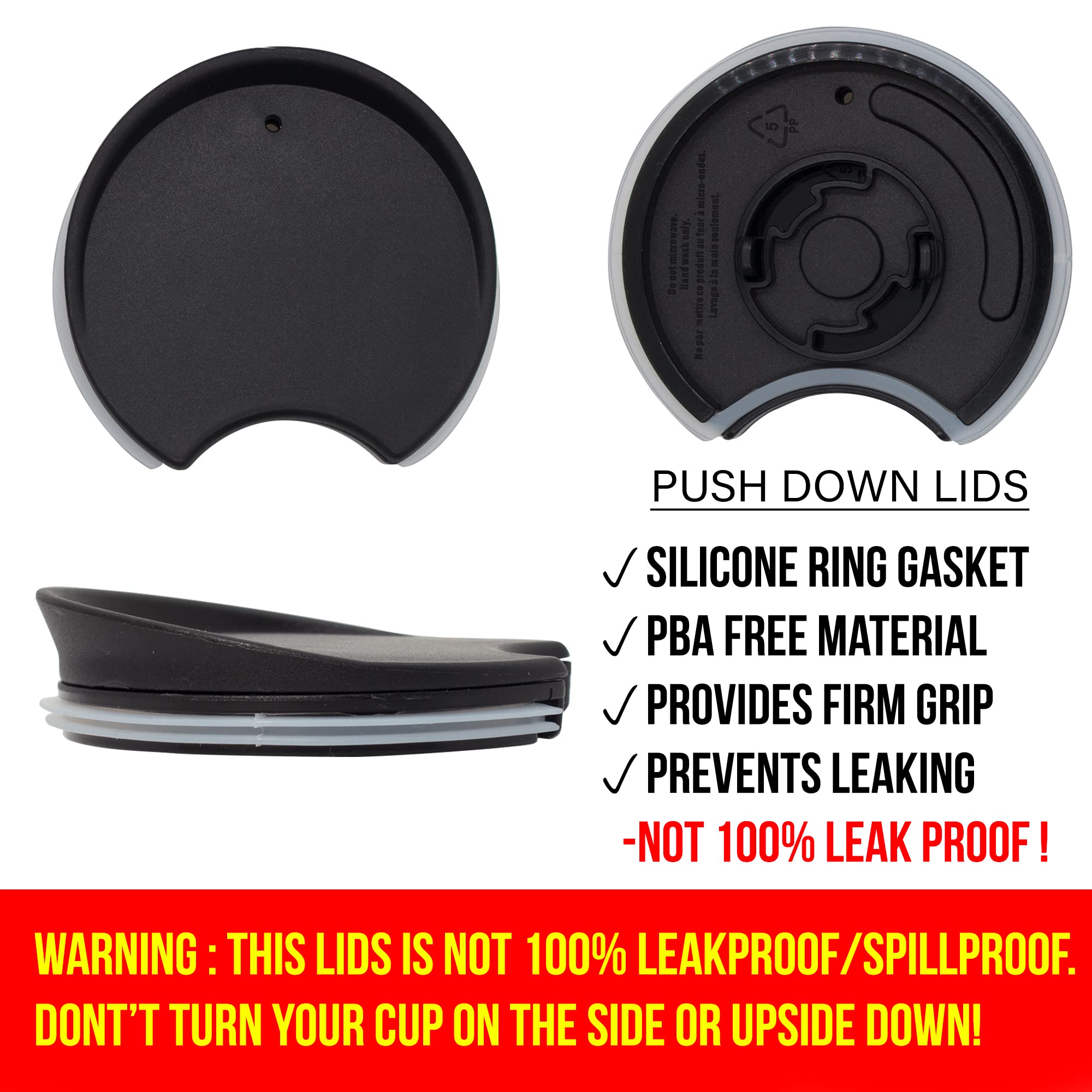 Starbucks Travel Mug Replacement Lid - Compatible with 10oz, 12oz & 16oz Ceramic Coffee Cups | Spill-Proof Tumbler Lid for Hot/Cold Beverages | Perfect for Office, Commuting & Outdoor Activities