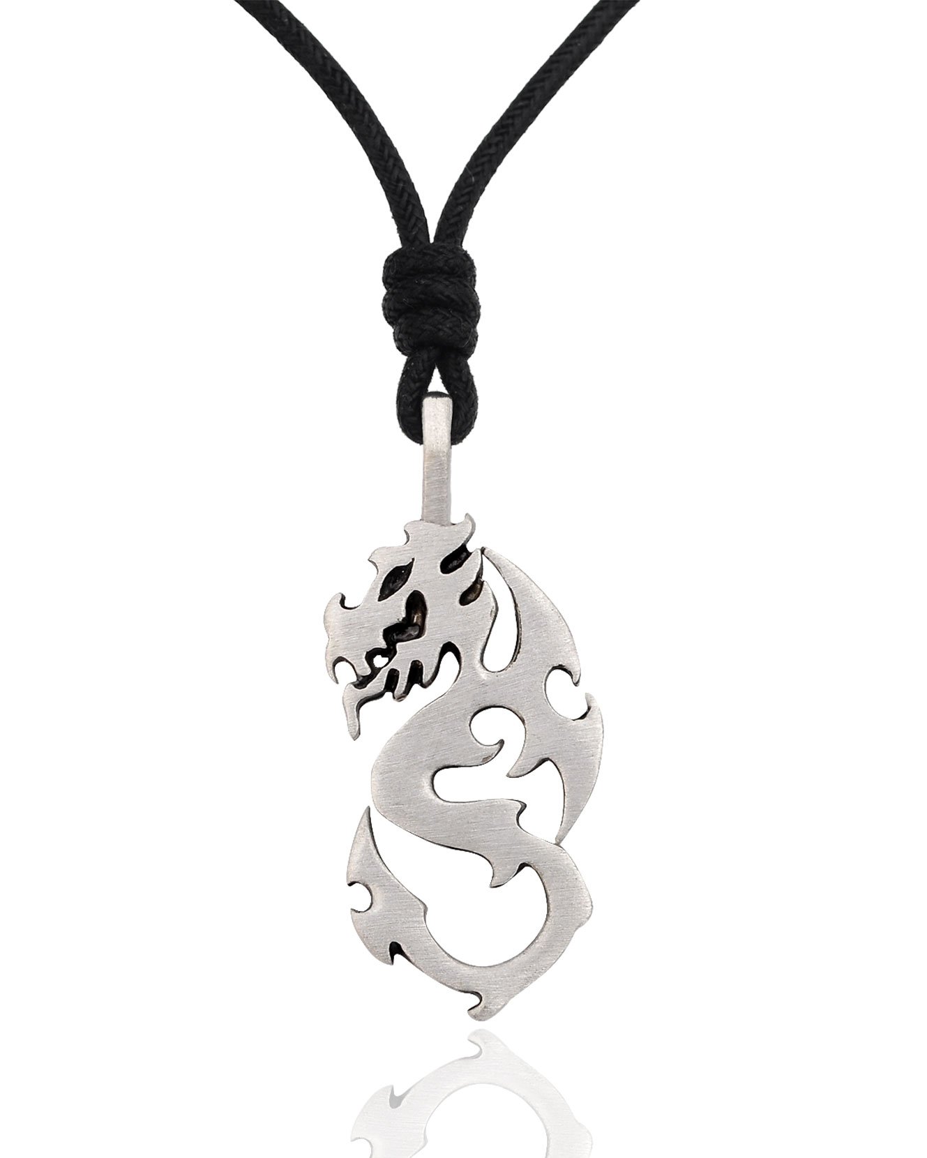 Trendy Dragon Silver Pewter Charm Necklace Pendant for Women - Gothic Jewelry Gift for Birthday, Anniversary & Special Occasions | Perfect for Cosplay, Fantasy Lovers & Everyday Wear