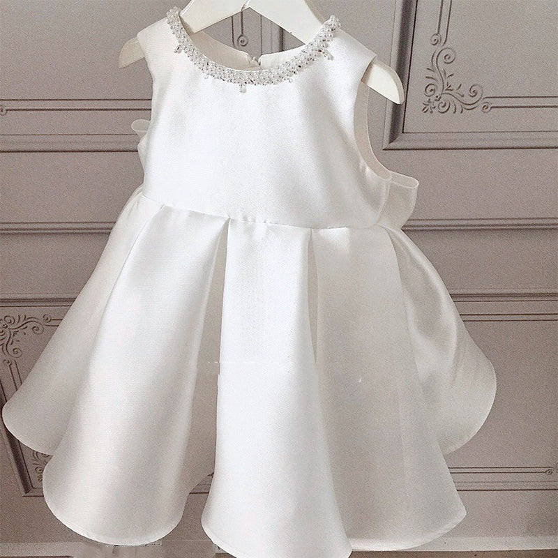 White Lace Christening Dress for Baby Girls - 2-Piece Set for Baptism, First Communion & Special Occasions