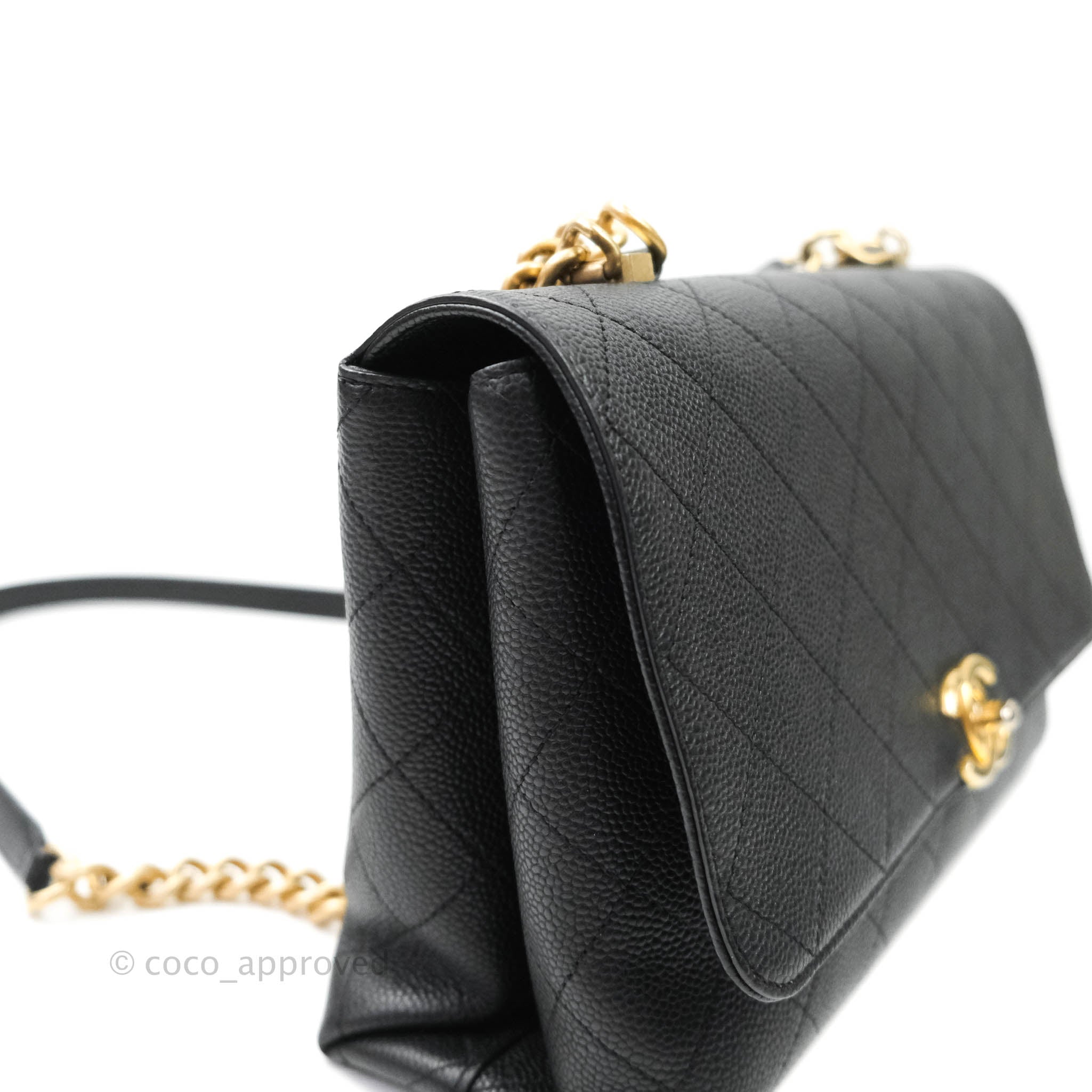 Chanel Chic Affinity Medium Grained Calfskin Handbag - Black with Aged Gold Hardware | Luxury Crossbody Bag for Women, Perfect for Date Night & Evening Events