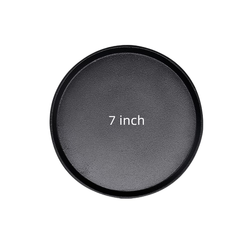 YYJINGYOU 7 Inch Cast Iron Skillet - Heavy Duty Round Pan for Home & Restaurant Cooking - Perfect for Rotisserie, Grilling, Baking & Stovetop Use