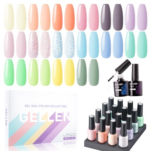 GL18-10 - nude, orange, pink, purple, glitters, blue, green, and yellow tones