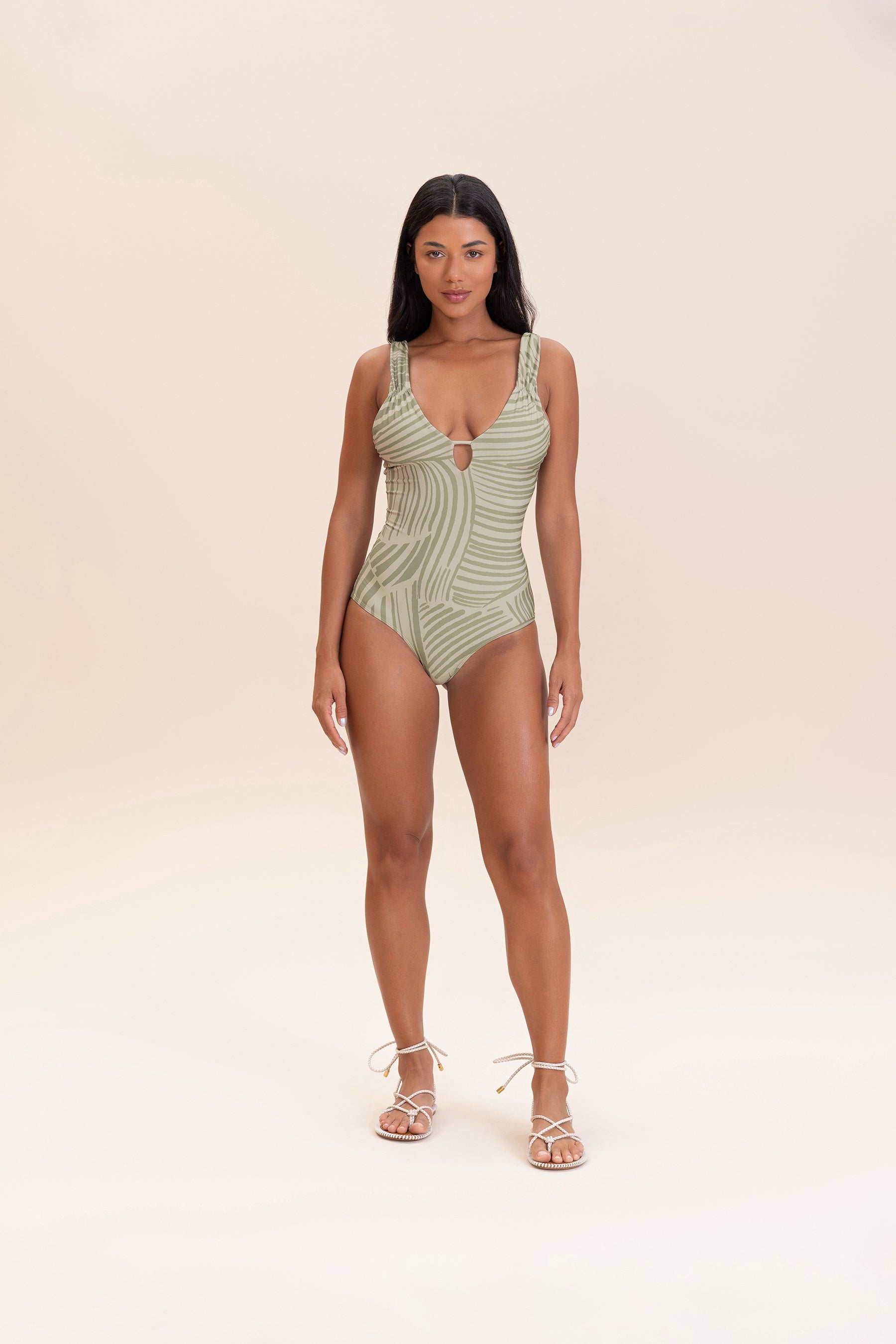 Forest V One Piece Swimsuit - Women's Sexy High Cut Bathing Suit for Beach, Pool & Summer Vacations