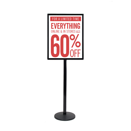 22x28 Poster Stand - Heavy Duty Steel Sign Holder with Top Load & Quick Change Slot - Perfect for Retail Displays, Trade Shows, and Restaurant Menu Boards