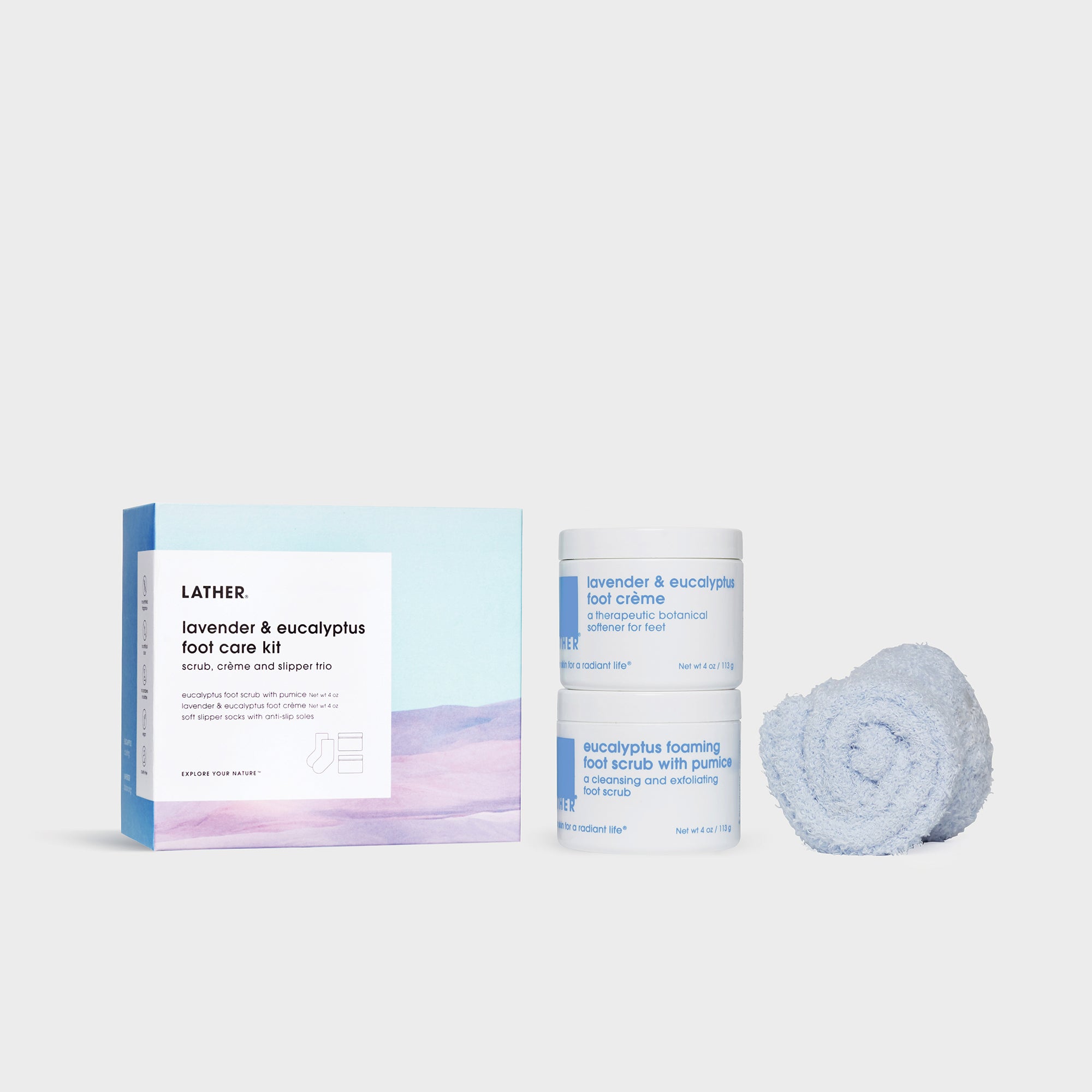Lavender & Eucalyptus Foot Care Kit - Relaxing Spa Treatment for Dry Cracked Feet - Perfect for Home Pedicures, Post-Workout Recovery & Self-Care Gifts