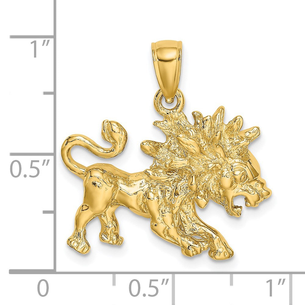 Gold Large Leo Lion Zodiac Charm Pendant - Model C3171 - Perfect for Birthdays, Gifts & Astrology Jewelry Collections