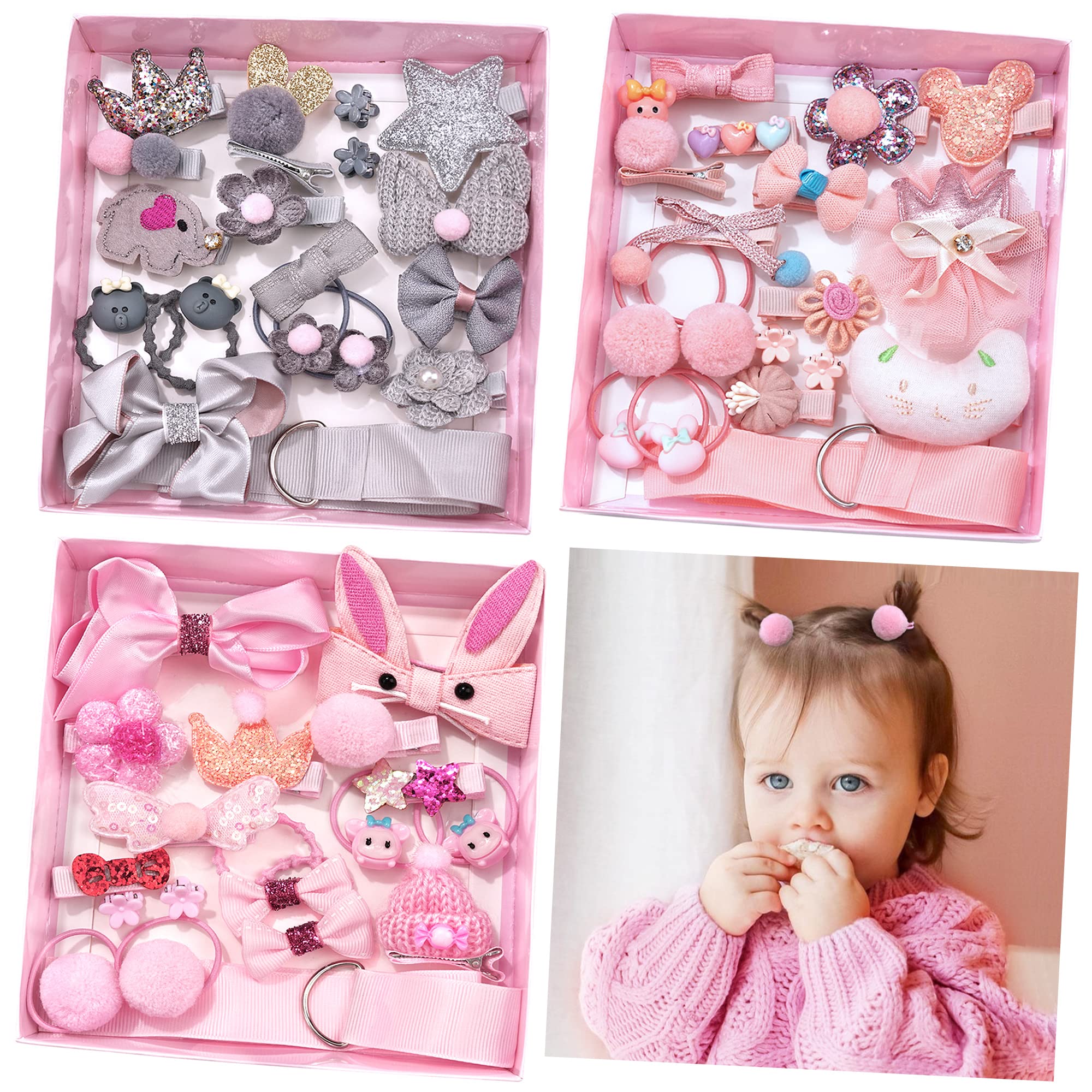 JOYOYO 54-Piece Baby Girls Hair Accessories Set - Soft Lined Hair Bows, Clips & Ponytail Holders for Toddlers & Kids | Perfect Gift for Christmas, Birthday & Holidays | Great for Daily Wear, Parties & Special Occasions