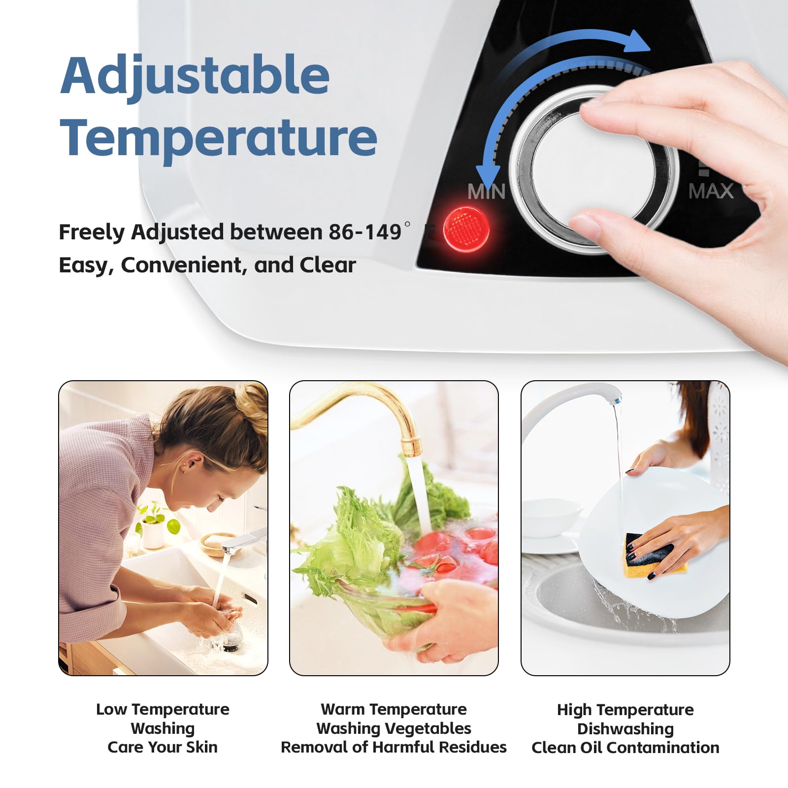 8L Electric Mini-Tank Water Heater - 110V Instant Hot Water Heater for Kitchen, Bathroom & Household Use | Fast Heating, Energy Efficient | US Stock