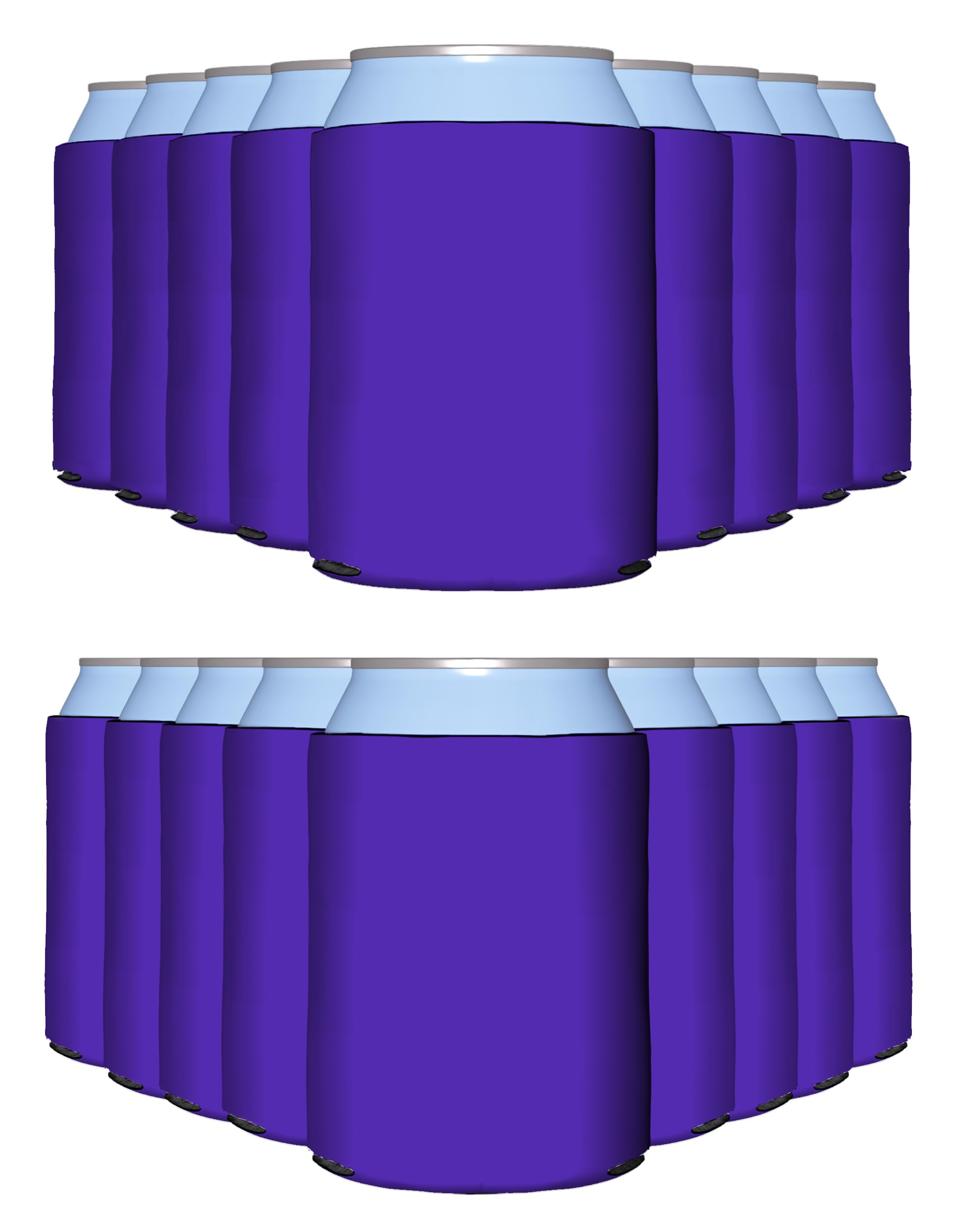 200 Pack Purple Blank Sublimation Can Cooler Sleeves - Insulated Foam Beer & Soda Holder for 12oz & 16oz Cans - Customizable Bulk PartyPrints Drink Sleeves - Perfect for BBQs, Tailgates & Outdoor Events