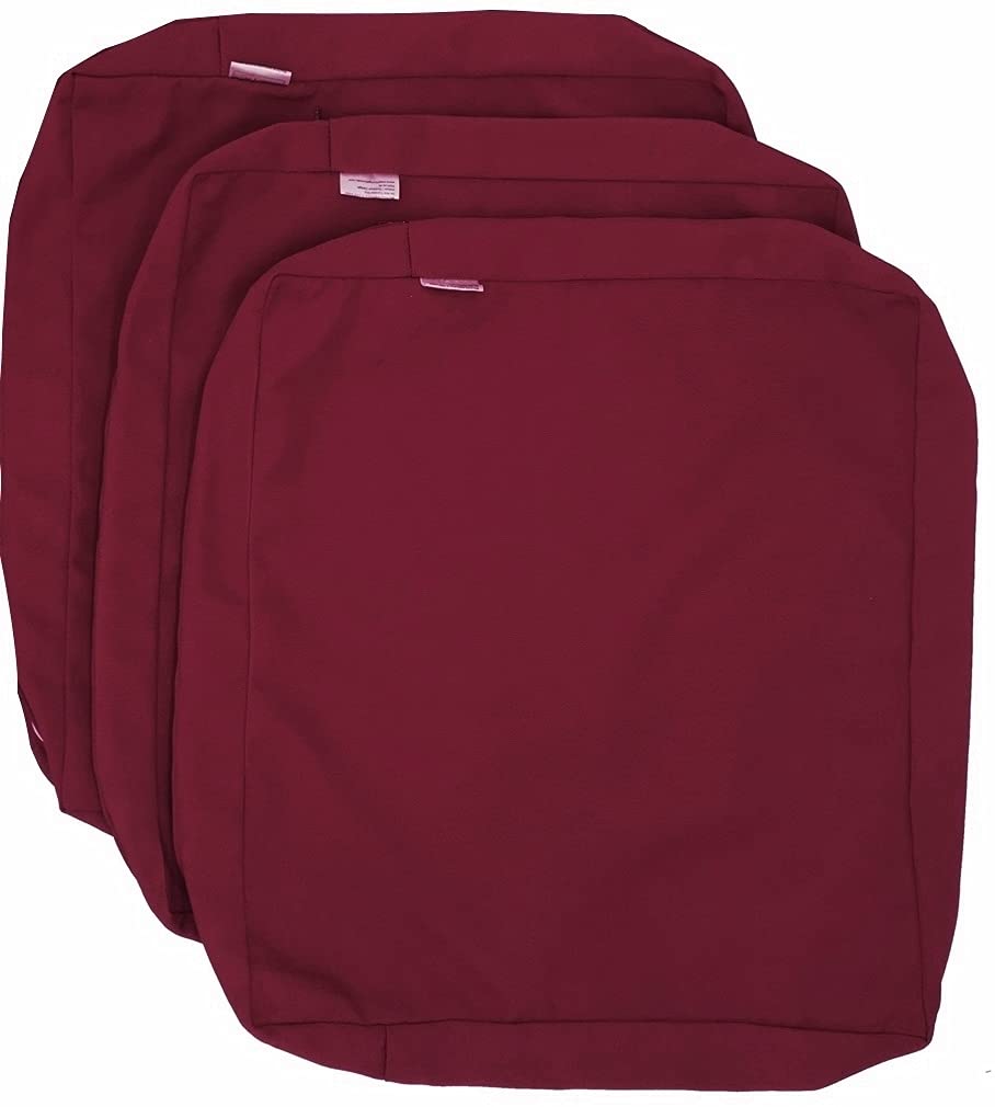 Premium Burgundy Red Outdoor Waterproof Patio Chair Cushion Covers - 24