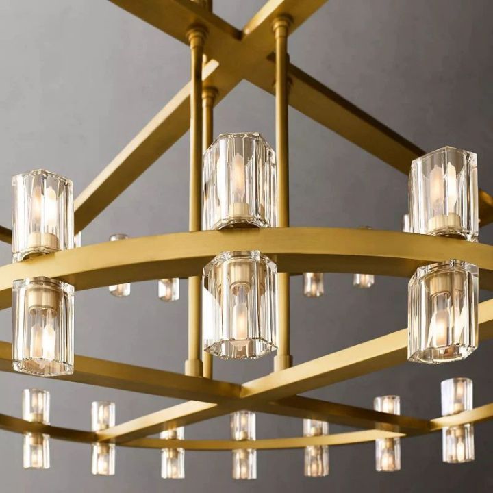 Elegant Aurora 2-Tier Round Wine Glass Chandelier with 60 Lights - Perfect for Dining Room, Kitchen Island, or Bar Decor