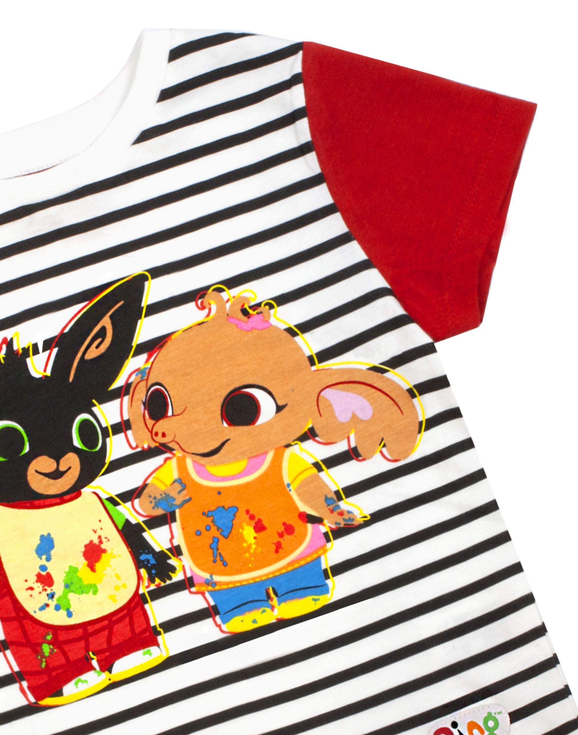 Bing Bunny T-Shirt | Striped Black & White Raglan Top for Kids & Toddlers | Cute Cotton Tee for Girls & Boys | Perfect for Playdates, Birthday Parties & Everyday Wear