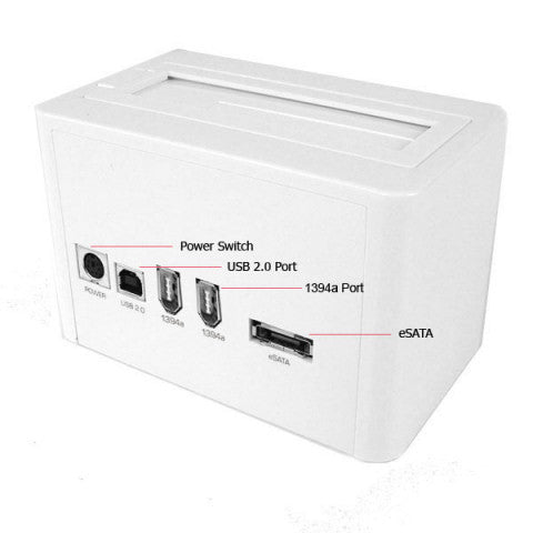 Vantex NST-D100UFS SATA to USB 2.0/eSATA/1394a External Hard Drive Docking Station - Perfect for Data Backup, File Transfer & Hard Drive Cloning