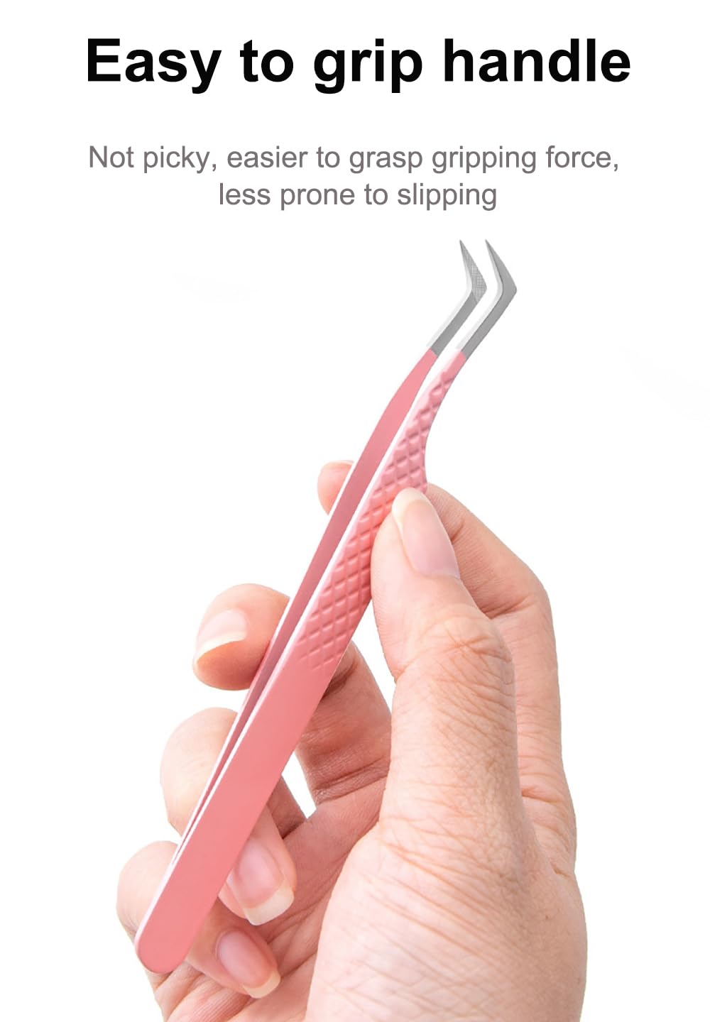 Premium Pink Stainless Steel Fiber Tip Tweezers for Eyelash Extensions - High Precision Volume Fan Lash Tweezers, Professional Makeup Tools (Small Queen Clip) | Perfect for Salon Professionals & DIY Lash Artists