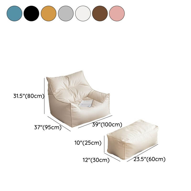 Premium Oversized Faux Leather Bean Bag Chair with Polypropylene Fill - Perfect for Living Room, Bedroom, Game Room & Dorm Relaxation